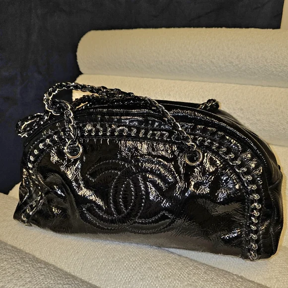 CHANEL | Bags | Authentic Black Chanel Patent Leather Luxury Line 